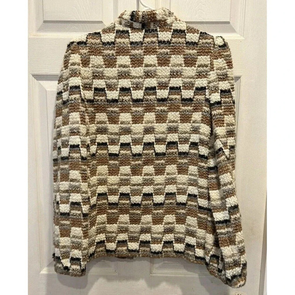 Donnkenny Jacket Women’s 12 Gray Beige Wool Blend Boucle Lined DK Gold - Picture 7 of 11